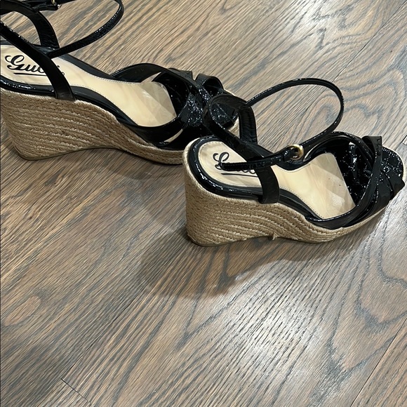 Gucci Black Strappy Wedge Sandals - Picture 4 of 7